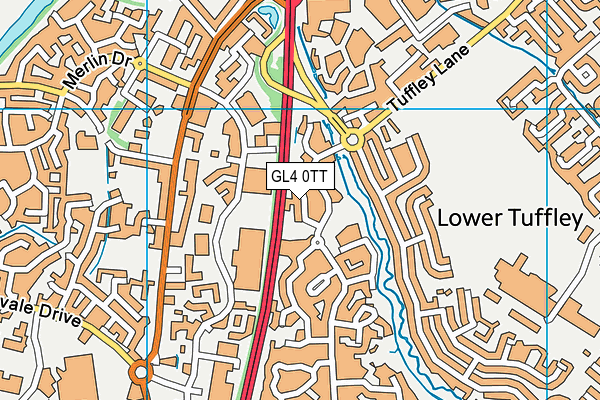 GL4 0TT map - OS VectorMap District (Ordnance Survey)