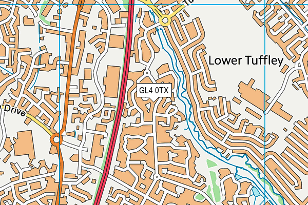 GL4 0TX map - OS VectorMap District (Ordnance Survey)