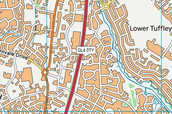 GL4 0TY map - OS VectorMap District (Ordnance Survey)