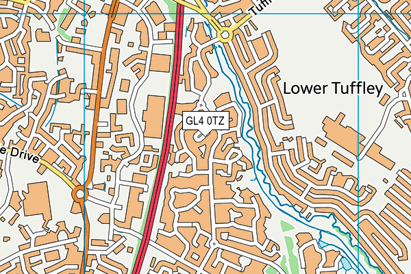 GL4 0TZ map - OS VectorMap District (Ordnance Survey)