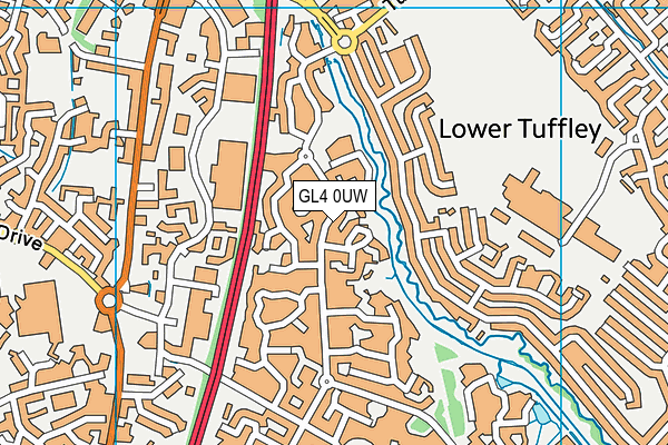 GL4 0UW map - OS VectorMap District (Ordnance Survey)