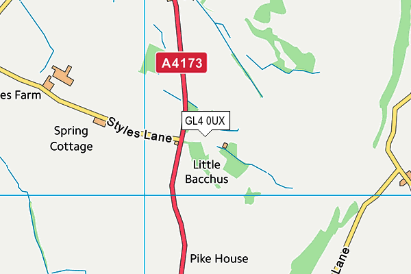 GL4 0UX map - OS VectorMap District (Ordnance Survey)