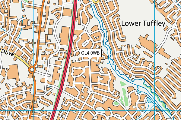 GL4 0WB map - OS VectorMap District (Ordnance Survey)
