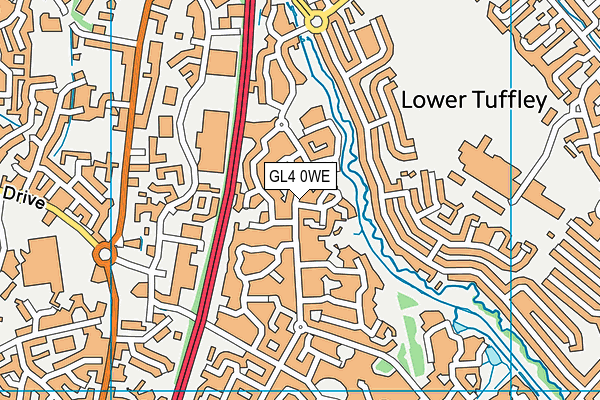 GL4 0WE map - OS VectorMap District (Ordnance Survey)