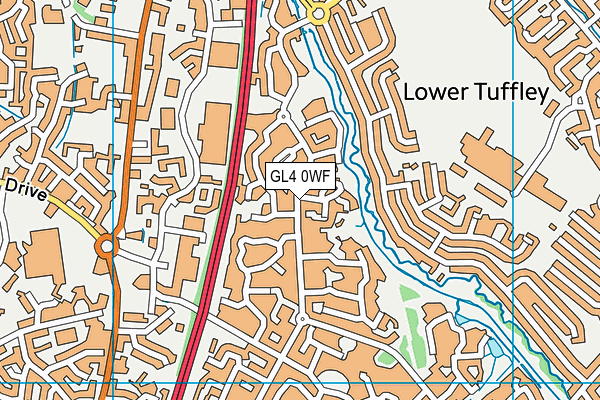 GL4 0WF map - OS VectorMap District (Ordnance Survey)