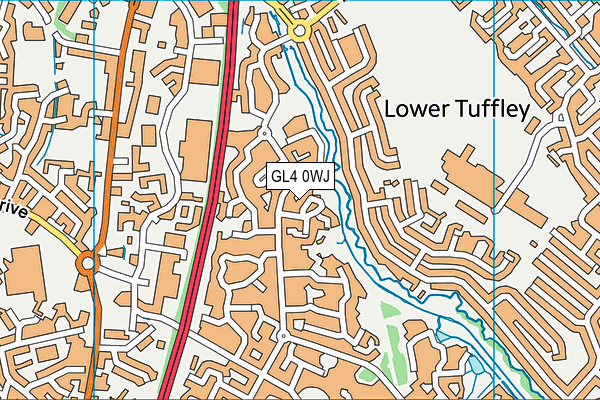 GL4 0WJ map - OS VectorMap District (Ordnance Survey)