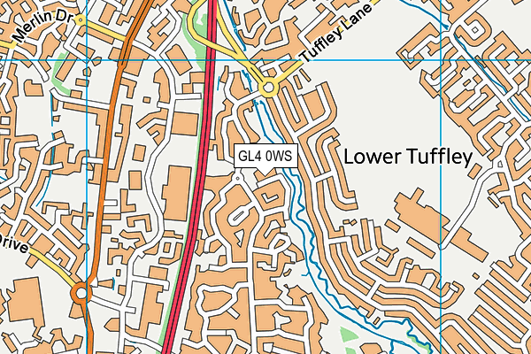 GL4 0WS map - OS VectorMap District (Ordnance Survey)