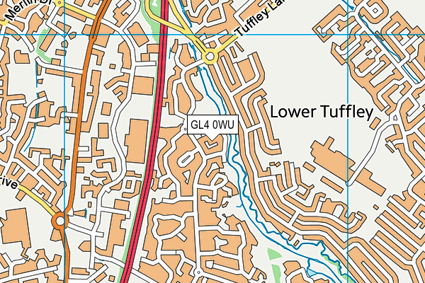 GL4 0WU map - OS VectorMap District (Ordnance Survey)