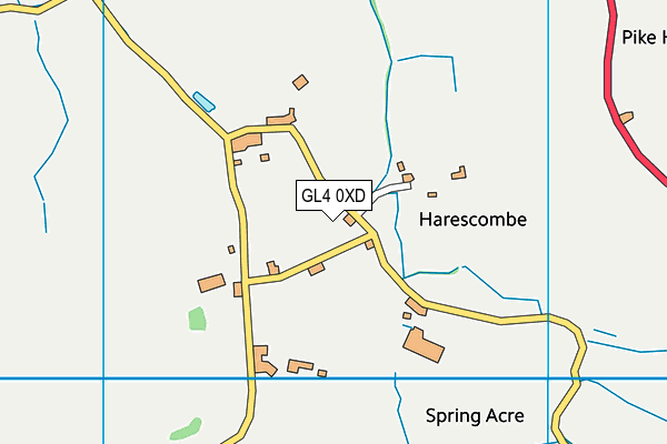 GL4 0XD map - OS VectorMap District (Ordnance Survey)