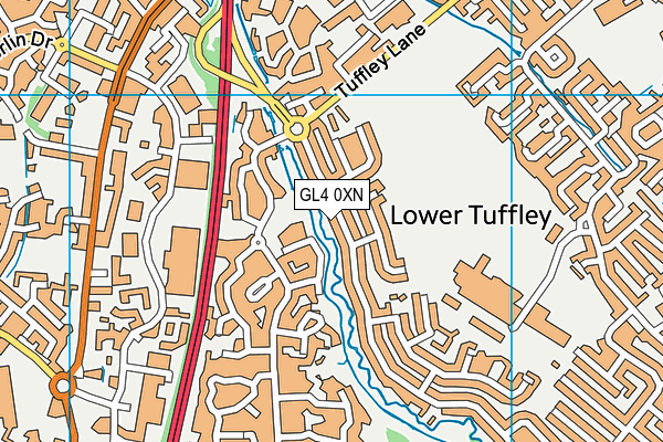 GL4 0XN map - OS VectorMap District (Ordnance Survey)