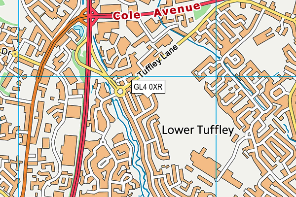 GL4 0XR map - OS VectorMap District (Ordnance Survey)