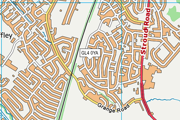 GL4 0YA map - OS VectorMap District (Ordnance Survey)