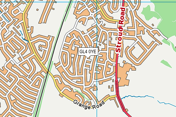 GL4 0YE map - OS VectorMap District (Ordnance Survey)