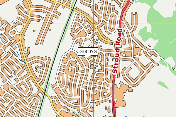 GL4 0YG map - OS VectorMap District (Ordnance Survey)