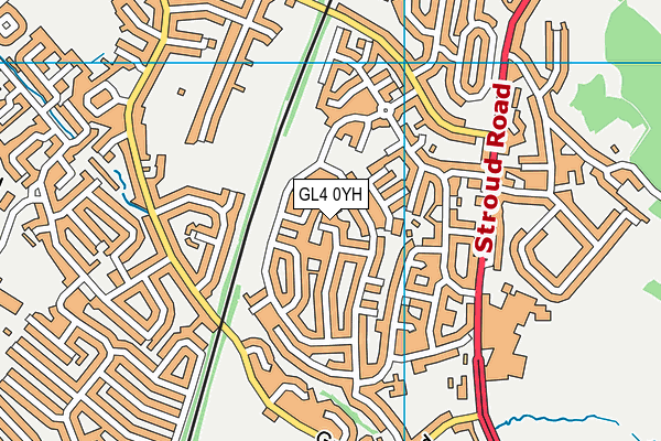GL4 0YH map - OS VectorMap District (Ordnance Survey)