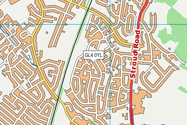 GL4 0YL map - OS VectorMap District (Ordnance Survey)