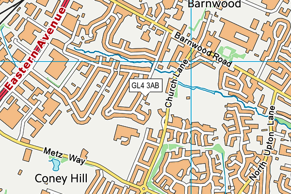 GL4 3AB map - OS VectorMap District (Ordnance Survey)