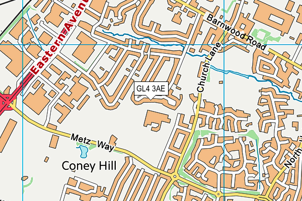 GL4 3AE map - OS VectorMap District (Ordnance Survey)