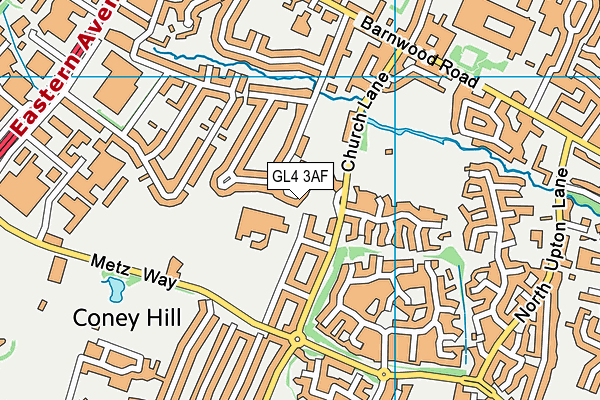 GL4 3AF map - OS VectorMap District (Ordnance Survey)