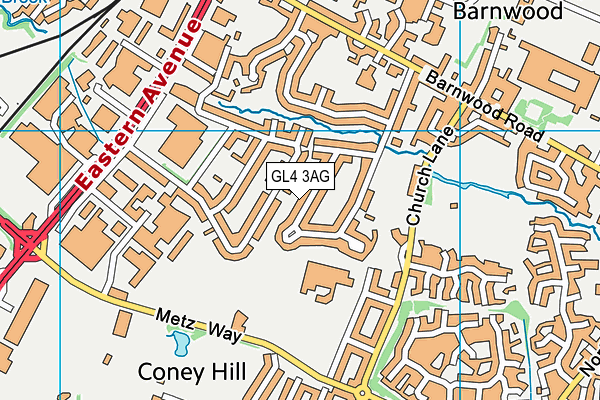 GL4 3AG map - OS VectorMap District (Ordnance Survey)