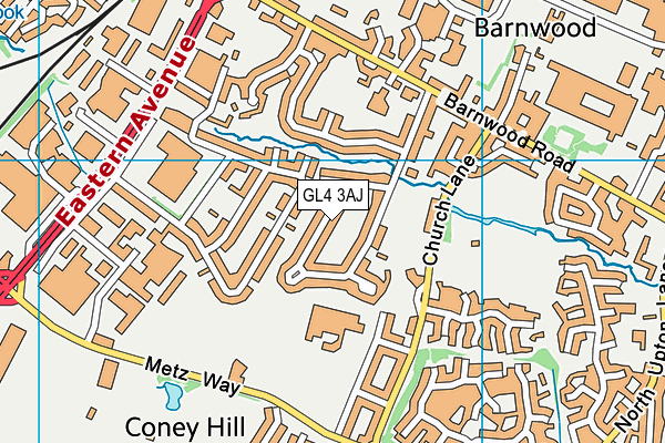 GL4 3AJ map - OS VectorMap District (Ordnance Survey)