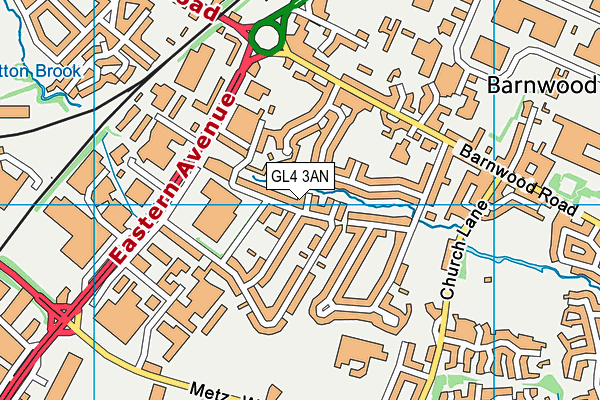 GL4 3AN map - OS VectorMap District (Ordnance Survey)