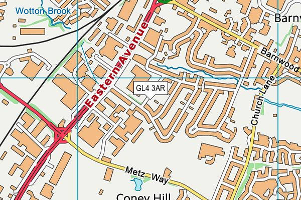 GL4 3AR map - OS VectorMap District (Ordnance Survey)