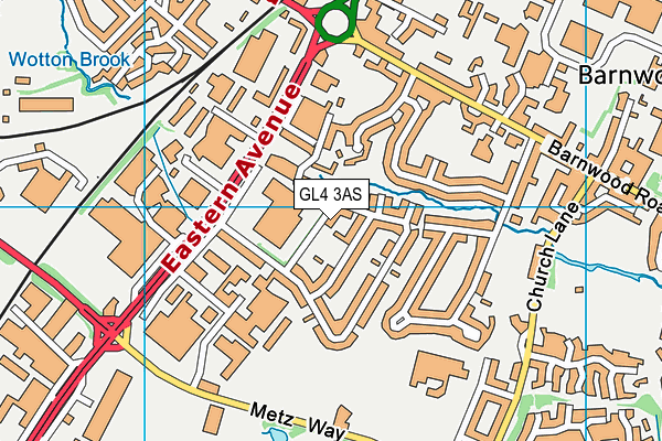 GL4 3AS map - OS VectorMap District (Ordnance Survey)