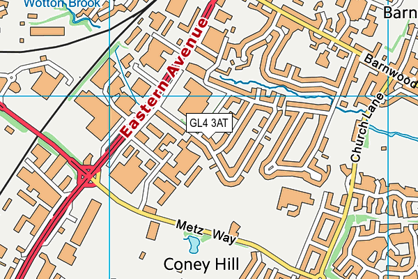 GL4 3AT map - OS VectorMap District (Ordnance Survey)