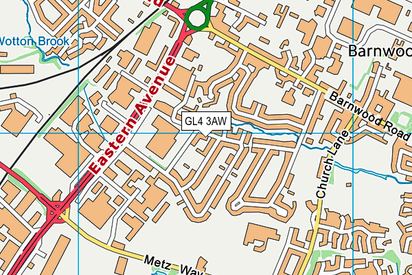 GL4 3AW map - OS VectorMap District (Ordnance Survey)