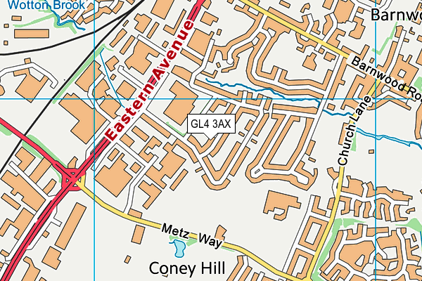 GL4 3AX map - OS VectorMap District (Ordnance Survey)