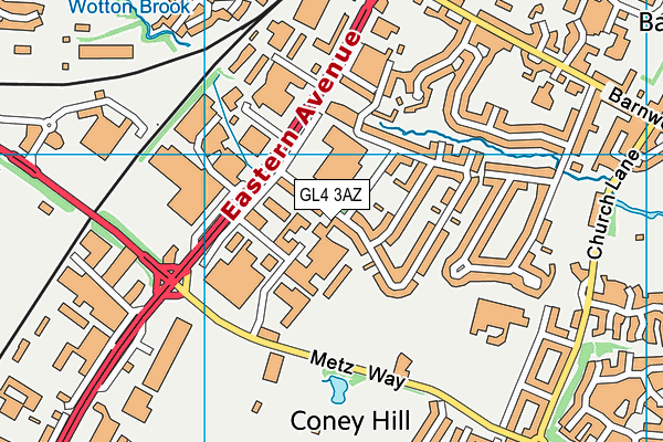 GL4 3AZ map - OS VectorMap District (Ordnance Survey)