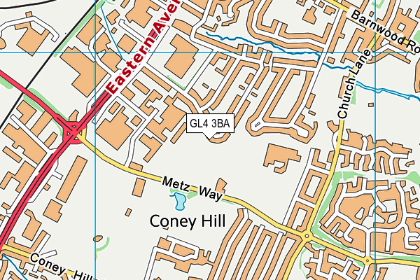 GL4 3BA map - OS VectorMap District (Ordnance Survey)