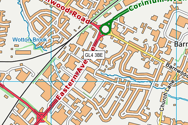 GL4 3BE map - OS VectorMap District (Ordnance Survey)