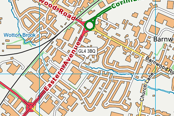 GL4 3BQ map - OS VectorMap District (Ordnance Survey)