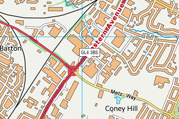 GL4 3BS map - OS VectorMap District (Ordnance Survey)