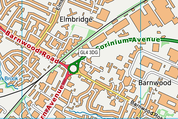 GL4 3DG map - OS VectorMap District (Ordnance Survey)