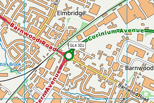 GL4 3DJ map - OS VectorMap District (Ordnance Survey)