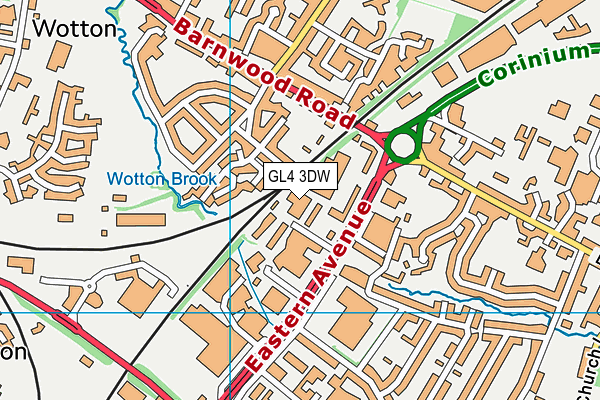 GL4 3DW map - OS VectorMap District (Ordnance Survey)