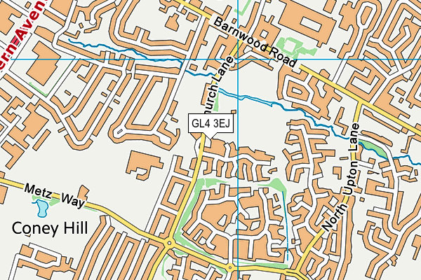 GL4 3EJ map - OS VectorMap District (Ordnance Survey)