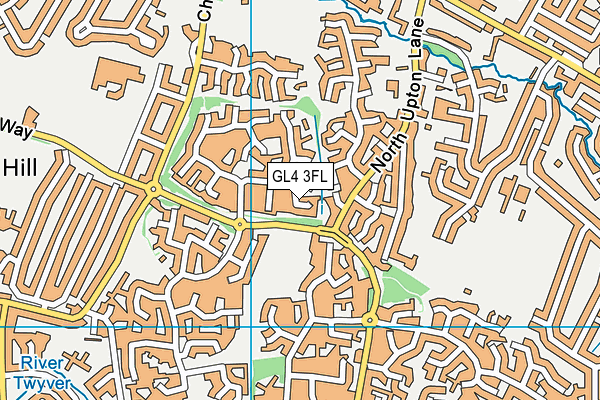 GL4 3FL map - OS VectorMap District (Ordnance Survey)