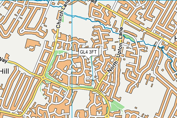 GL4 3FT map - OS VectorMap District (Ordnance Survey)