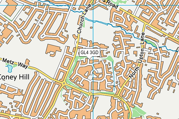 GL4 3GD map - OS VectorMap District (Ordnance Survey)