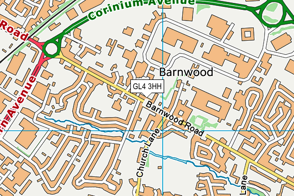 GL4 3HH map - OS VectorMap District (Ordnance Survey)