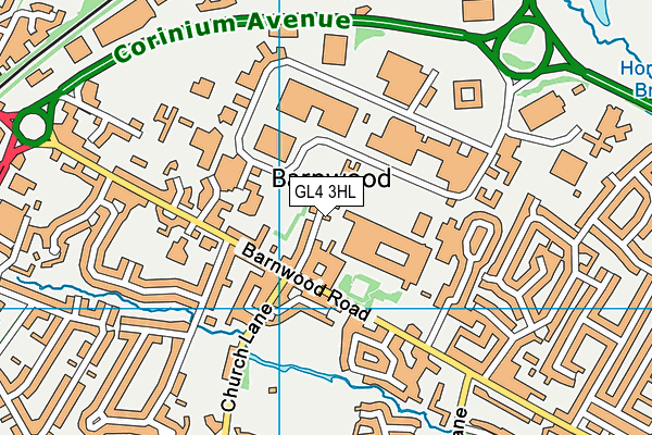 GL4 3HL map - OS VectorMap District (Ordnance Survey)