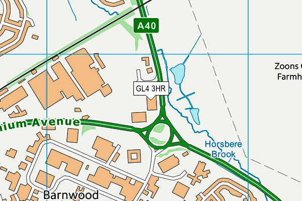 Nuffield Health (Gloucester) map (GL4 3HR) - OS VectorMap District (Ordnance Survey)