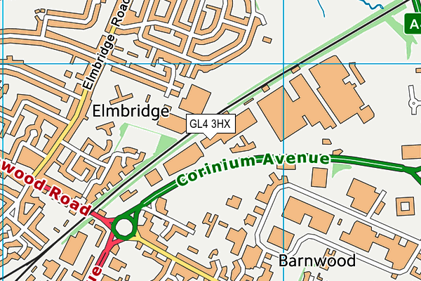 GL4 3HX map - OS VectorMap District (Ordnance Survey)