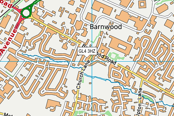 GL4 3HZ map - OS VectorMap District (Ordnance Survey)