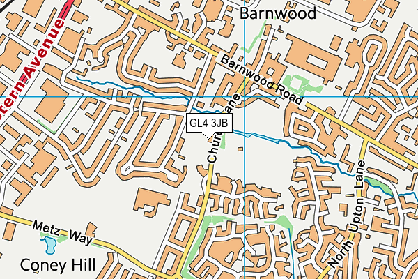 GL4 3JB map - OS VectorMap District (Ordnance Survey)