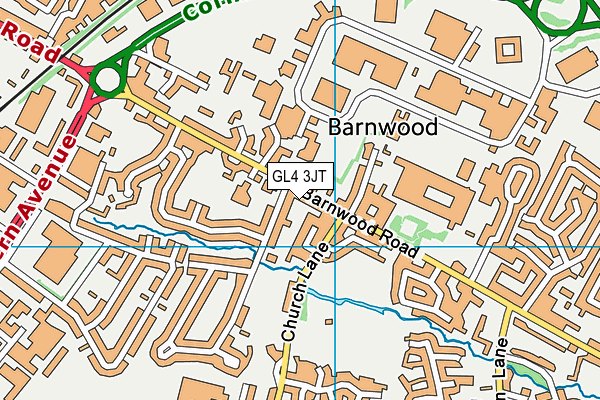 GL4 3JT map - OS VectorMap District (Ordnance Survey)